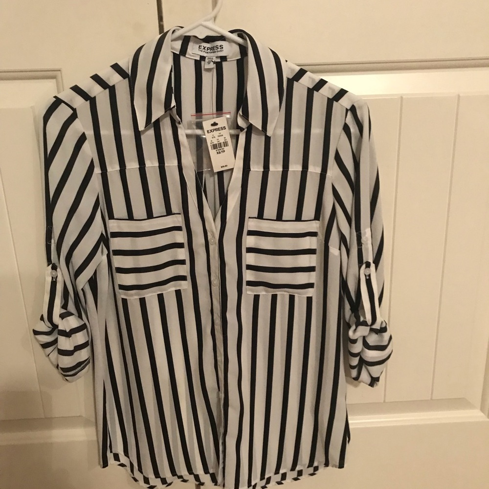 Stripe sheer blouse